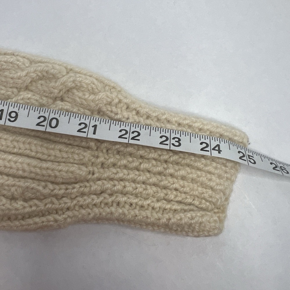 Vintage Trimingham's Bermuda Kennedy Adara Ireland CREAM‎ Wool Cable Cardigan M - Picture 5 of 8